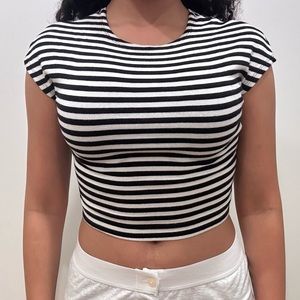 H&M striped crop top